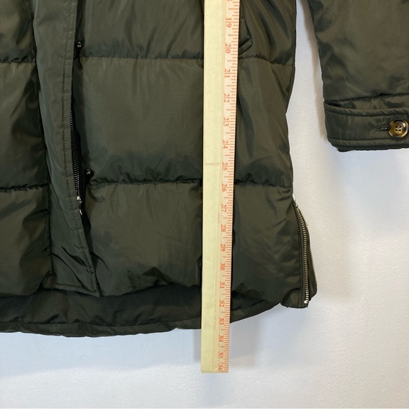 Orolay Down Puffer Jacket Womens Small Green Hooded Long Full Zip Snap Pockets - Picture 7 of 15